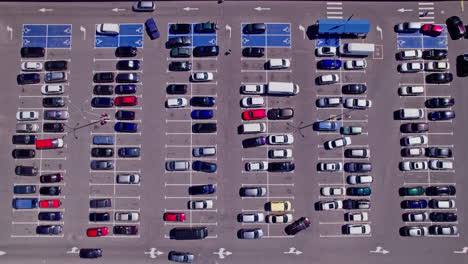 top view car parking on parking place