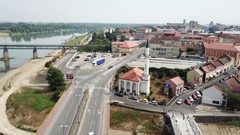 vista aérea del distrito de brcko, bosnia y herzegovina