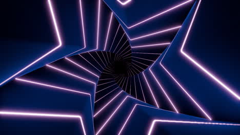 abstract neon star tunnel