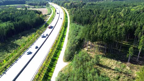 aerial view of famous german autobahn, 4k