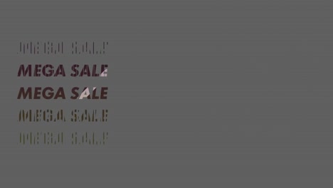 Animation-of-mega-sale-text-over-shapes-on-grey-background