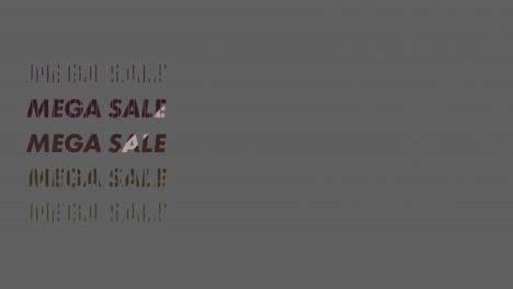 Animation-Von-Mega-Sale-Text-über-Formen-Auf-Grauem-Hintergrund