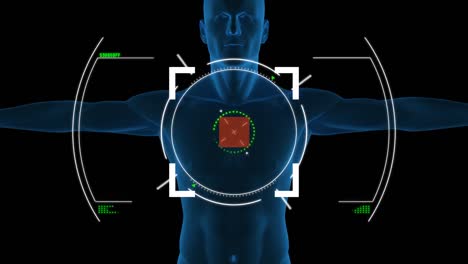 animation of scope scanning over digital human