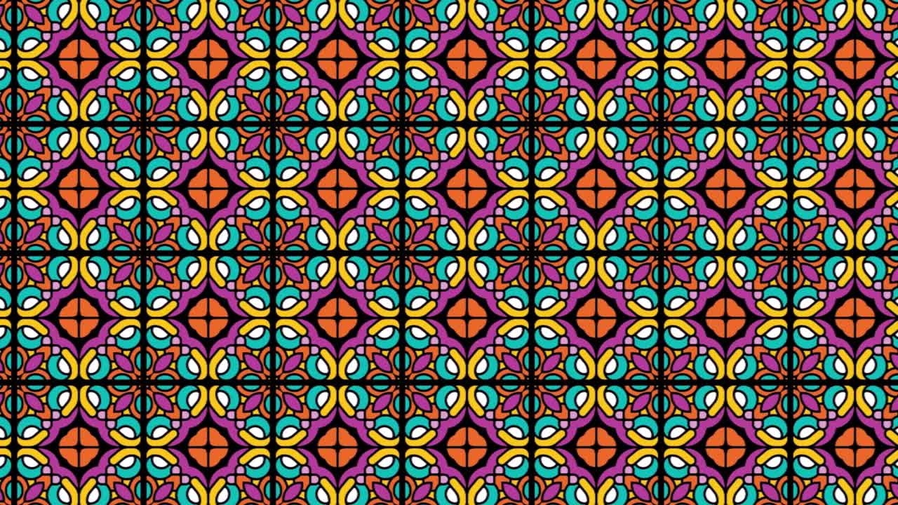 animación con patrones sin fisuras decorativos árabes en movimiento deslizante