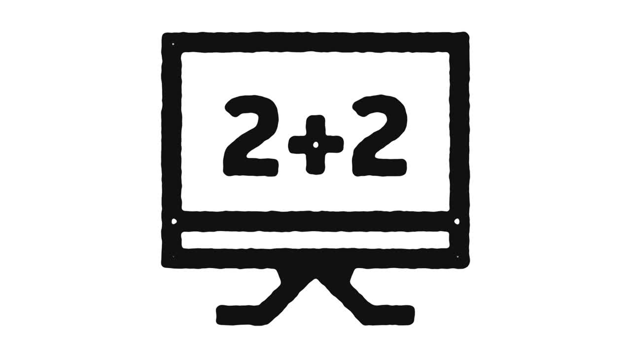 cursos de matemáticas icono de animación de imágenes y canal alfa