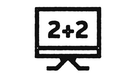 cursos de matemáticas icono de animación de imágenes y canal alfa