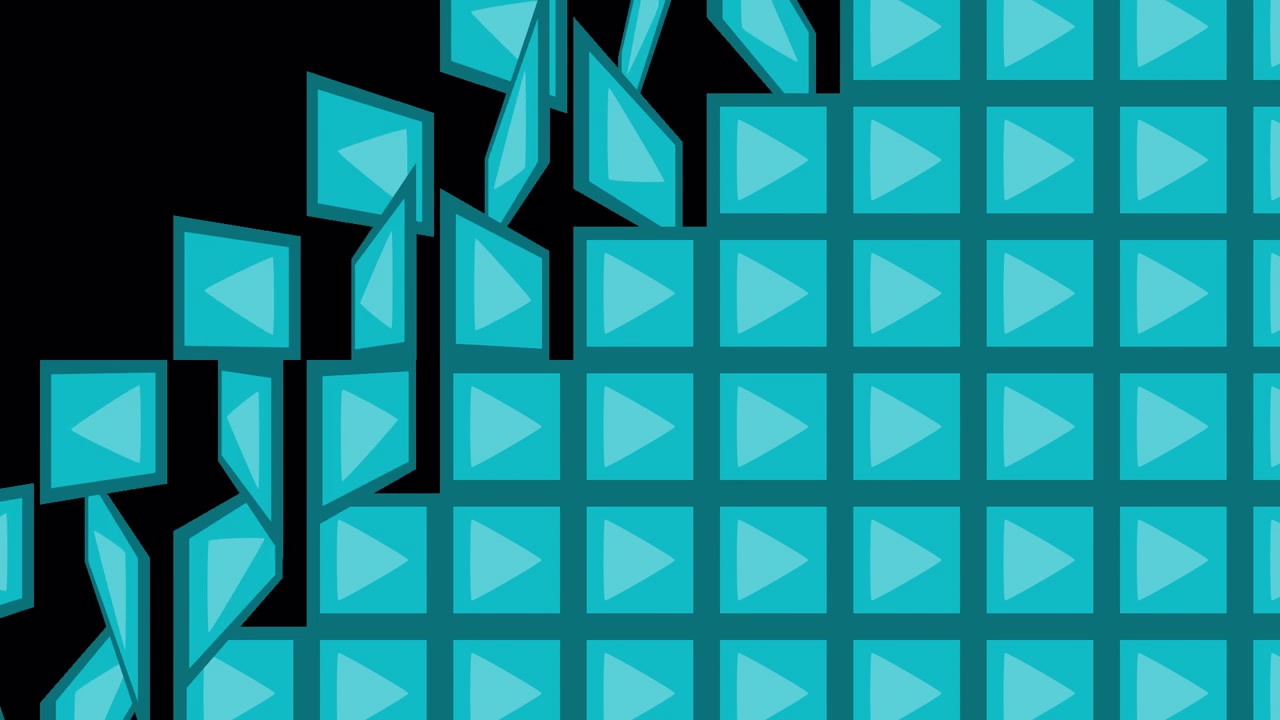 Teal Geometric Pattern with Play Buttons