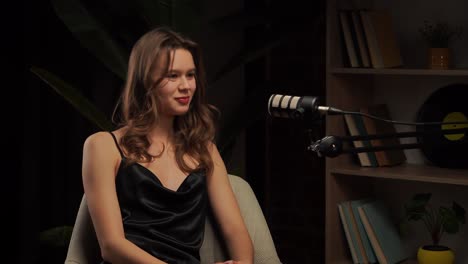 podcast interview with young woman