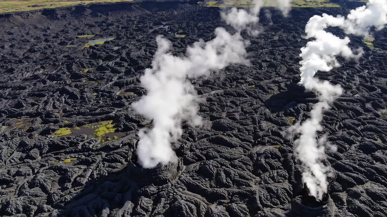 Icelandic Volcanic Landscape with Steam Vents