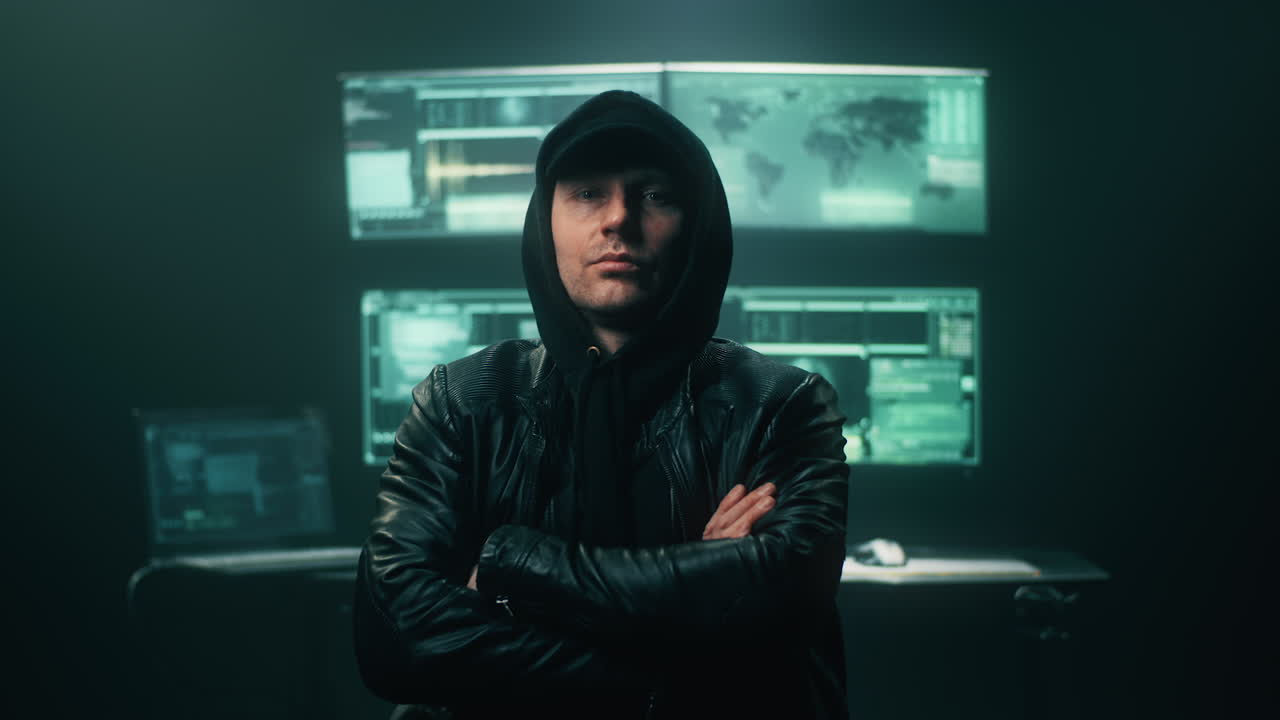 en una habitación oscura hacker