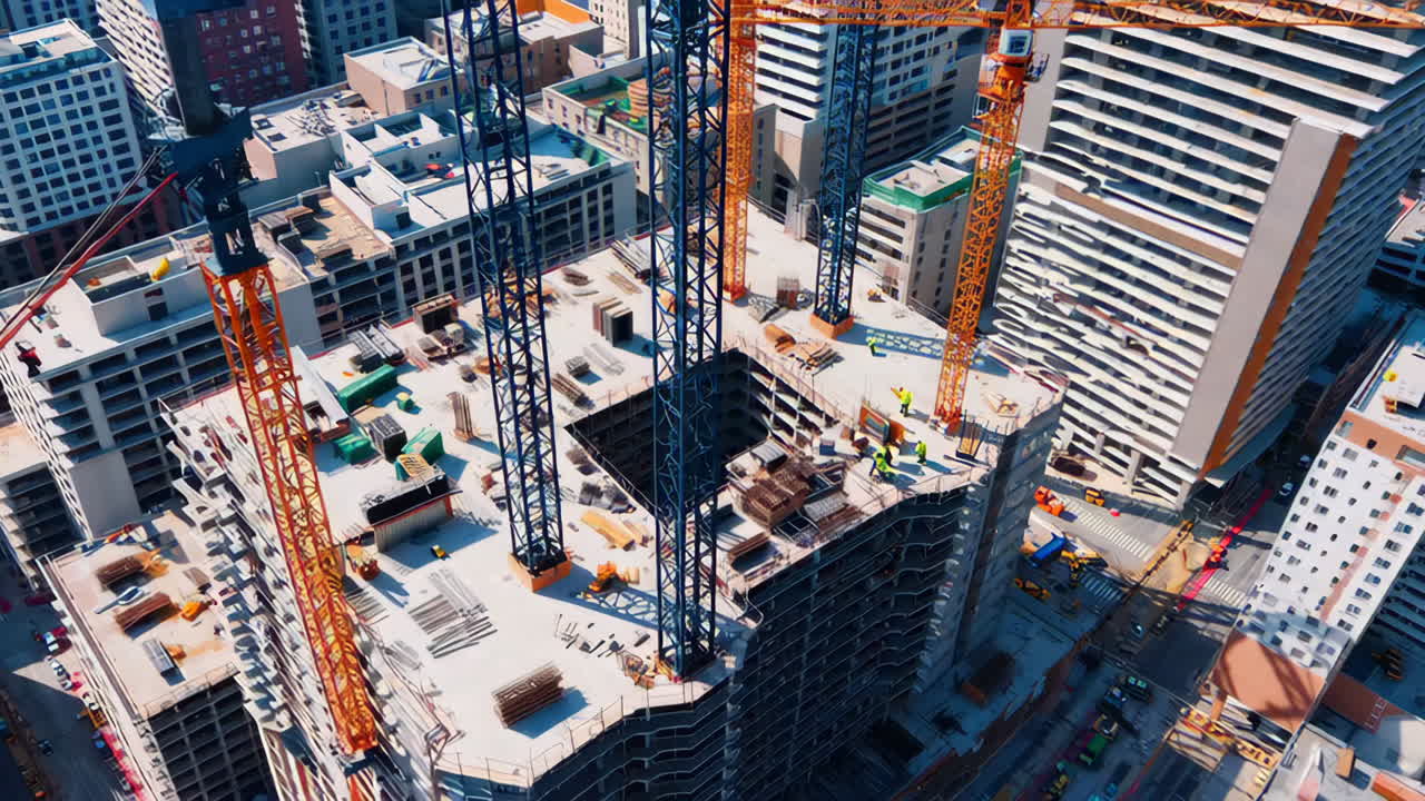 Aerial View of a Construction Site