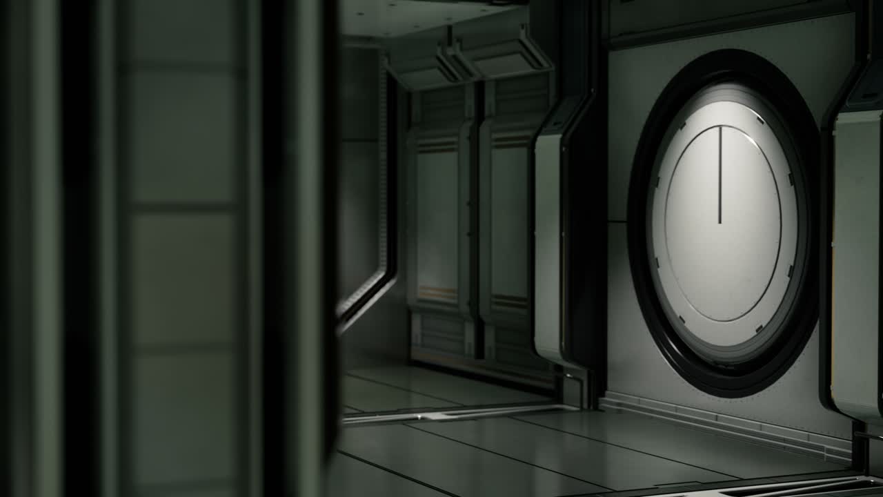 실험실이나 우주선의 깨 ⁇ 한 미래 과학소설 내부