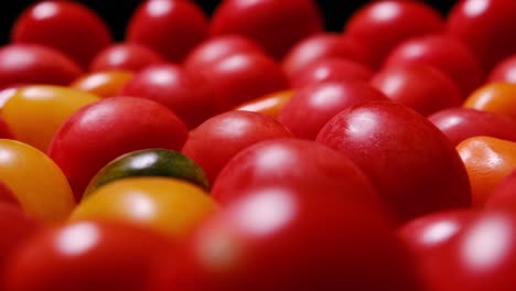 a vivid and vibrant closeup of red and yellow cherry tomatoes showcasing their freshness and beautiful color contrast