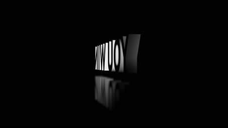 you win celebration first place text 3d shiny silver chrome writing letter block animation spinning turning on black dark background light shadows reflection typography font