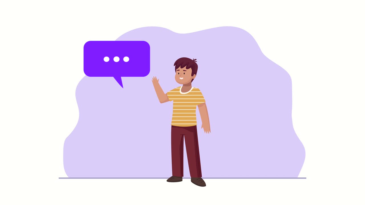 young man talking character animation