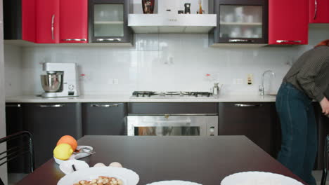 cleaning the table before cooking preparation