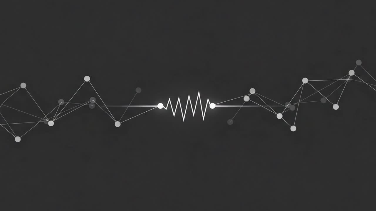 Visual Representation of Electrical Resistance Illustrating Connections and Flow Through Various Circuit Pathways in a Minimalist Geometric Style