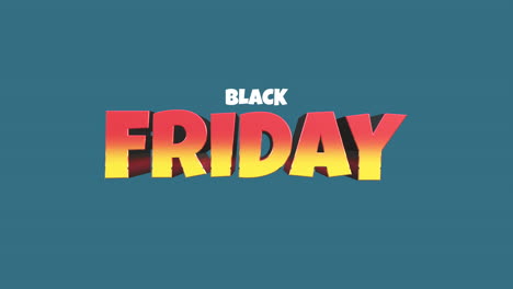 black friday cartoon text on blue gradient