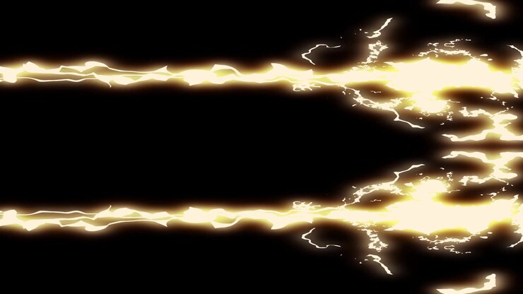 Animazione grafica in movimento di un raggio di scarica elettrica