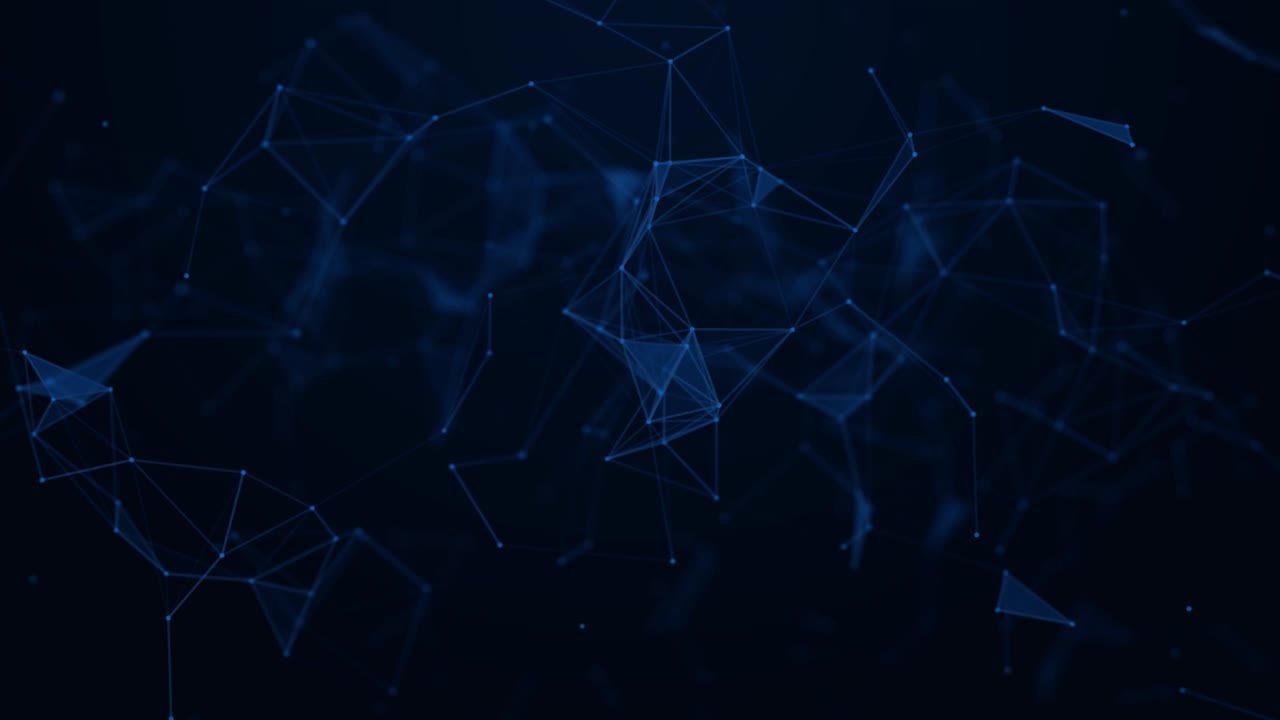 Big data abstract digital technology moving polygon online cybersecurity data protection background