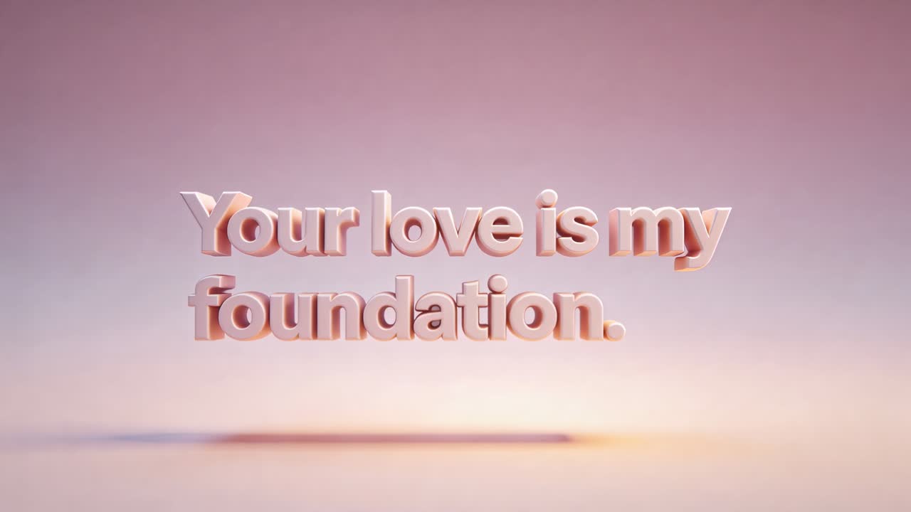3D text responding to camera dolly, moving forward while highlighting rounded letters for design