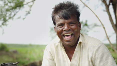portraits of an indian farmer in a rural setting