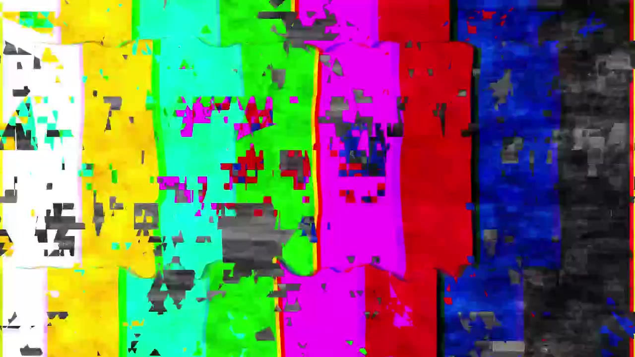 Distorted Color Bars TV Glitch