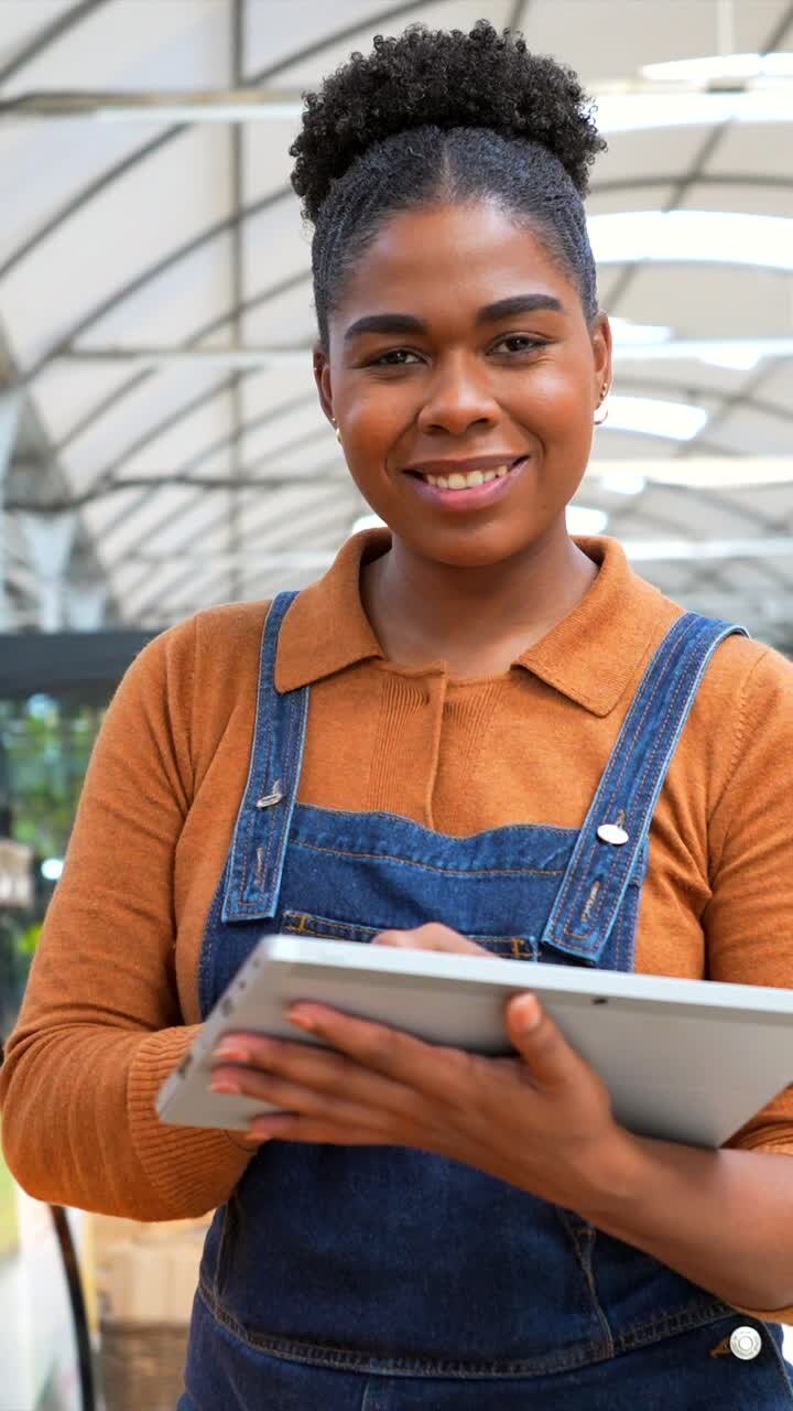 Woman checking inventory at market