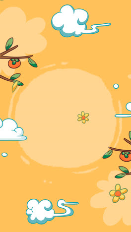 an animation of hand drawn background for korean chuseok festival celebration