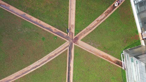 aerial view of a modern, sustainable university campus