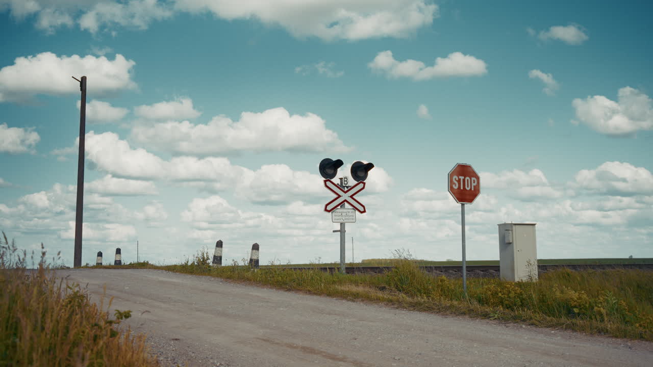Train Crossing in Rural Area