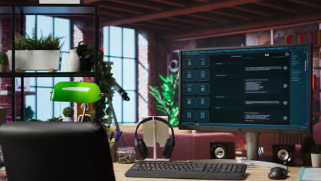 computer setup in bright apartment showing large language model program