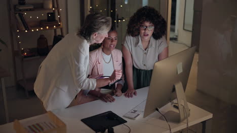 Teamarbeit,-Nacht-Und-Computer-Mit-Geschäftsleuten