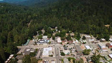 drone shot of boulder creek in californias santa cruz mountains