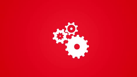 engranajes de trabajo de carga de pantalla estilo movimiento de fondo bucle sin costuras rojo