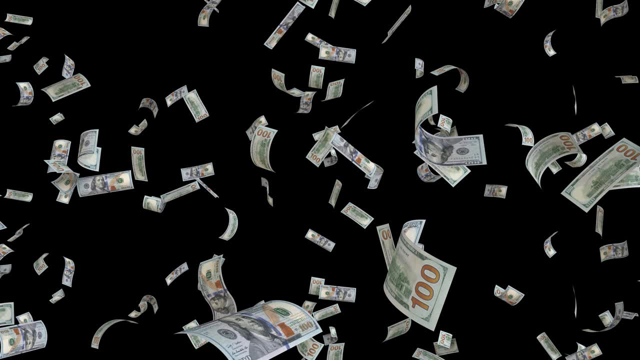 100 USD che cadono in un loop infinito con canale alfa