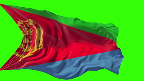 Eritrea National Flag Waving on Green Screen