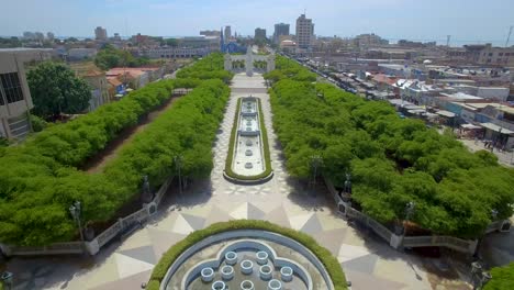 drone view of plaza del rosario de nuestra señora de chiquinquirá, en maracaibo, venezuela