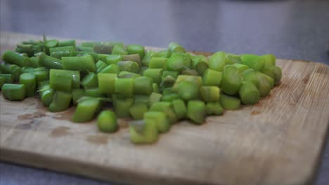 chef chopping steamy asparagus