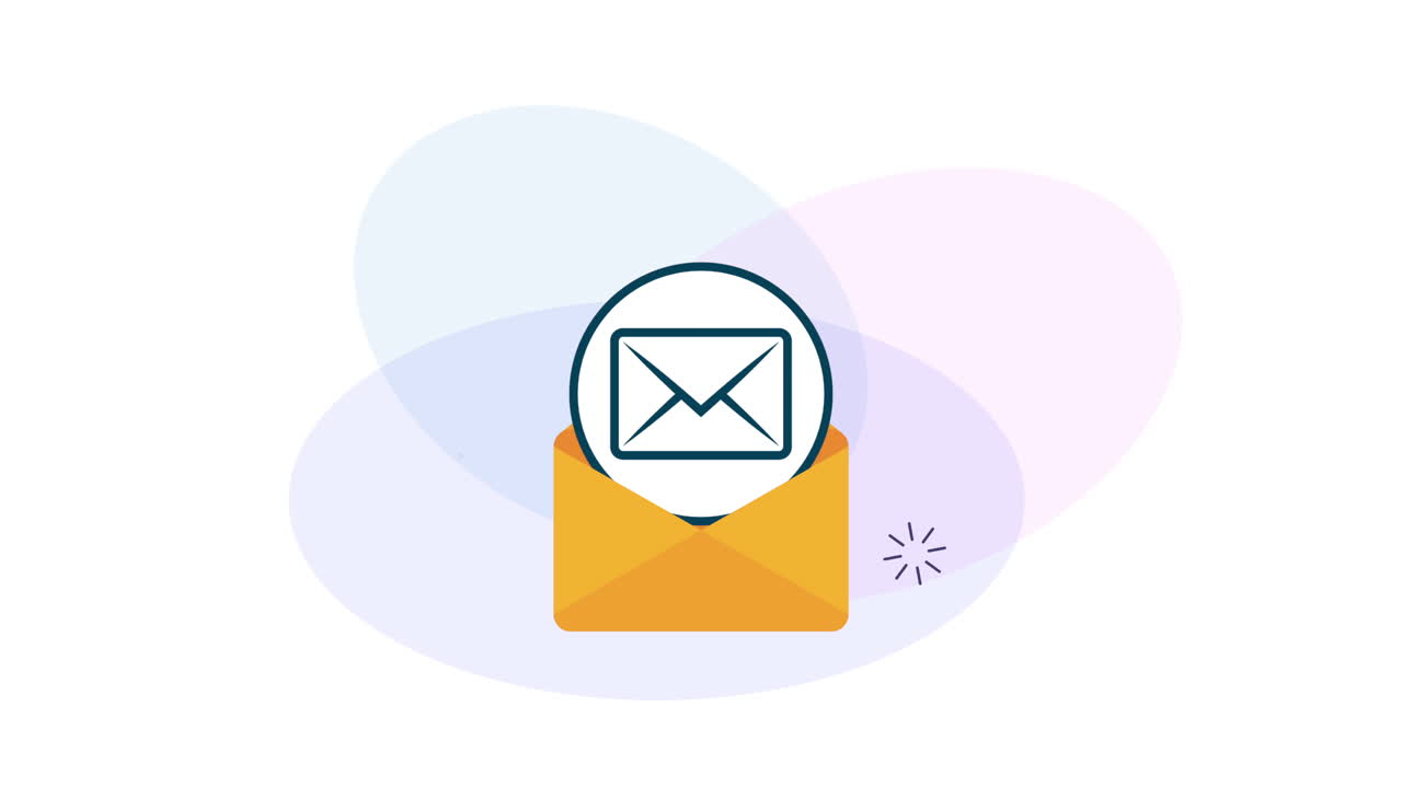 почта в конверте с иконами социальных сетей анимация