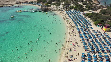 aerial shot of the ayia napa beach