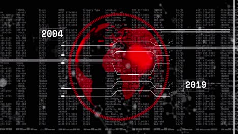 Animation-Des-Globus-Und-Der-Datenverarbeitung-Auf-Schwarzem-Hintergrund