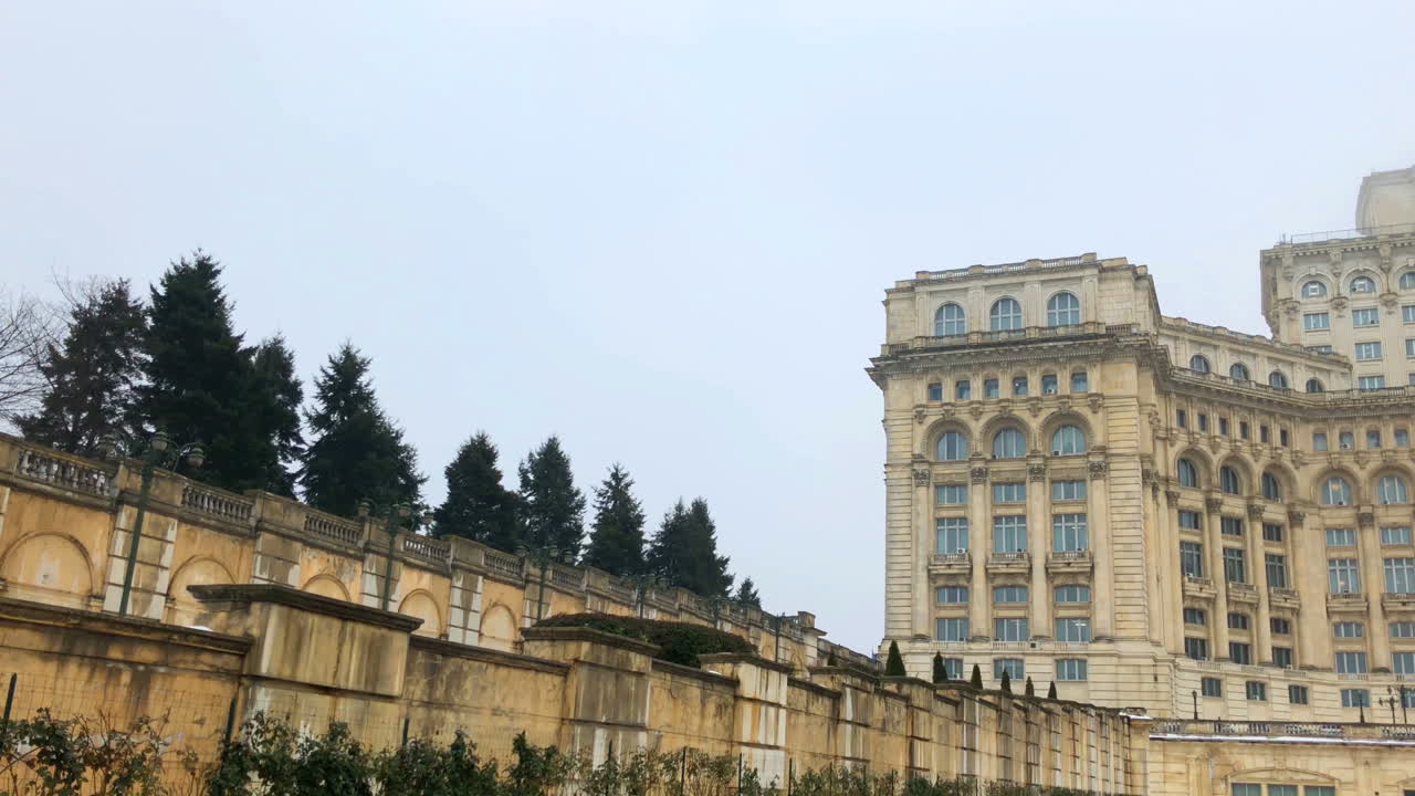 의회 궁전, 부쿠레슈티, 루마니아 겨울