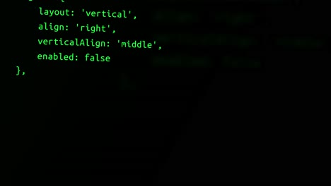4k programming code running down a computer screen terminal loop animation encrypted fast long