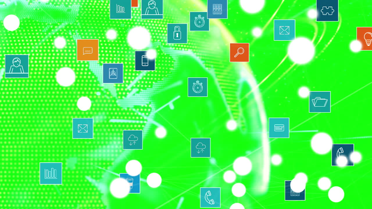 비즈니스 기호와 함께 사각형의 복합 이미지