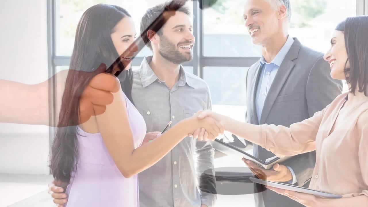 animación digital de personas de negocios que interactúan entre sí 4k