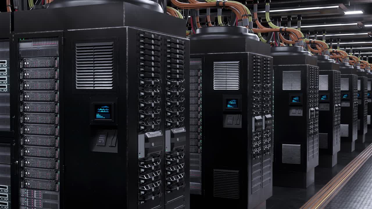 Digital server room loop background