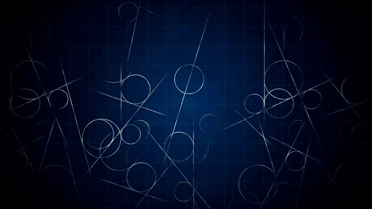 Loop transition animation with scientific geometric patterns in mathematics. Mathematics and education background. Circle and line.