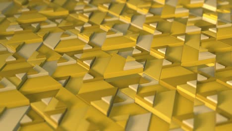 color amarillo soleado del minimalismo. enfoque selectivo. borrosidad. representación 3d de animación en bucle con el movimiento de triángulos geométricos. fondo sin fin para la presentación. animación de negocios