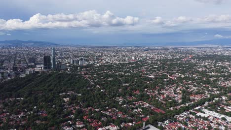 southern mexico city from above, with a clear sky
